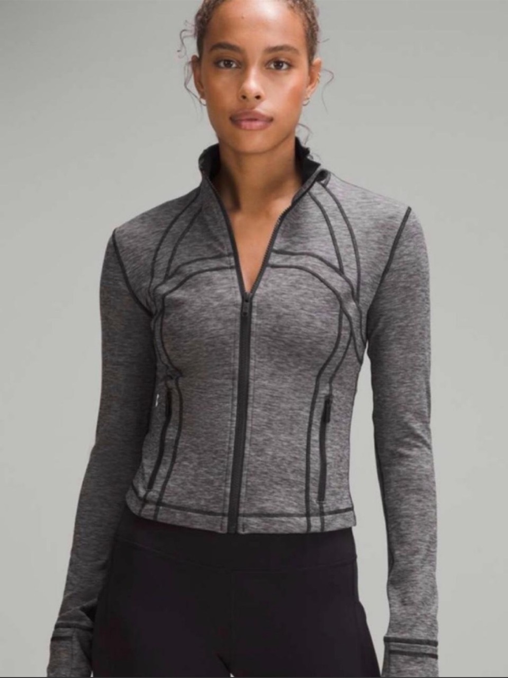 Like new lululemon gray cropped Define jacket